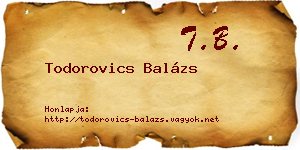 Todorovics Balázs névjegykártya