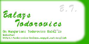 balazs todorovics business card